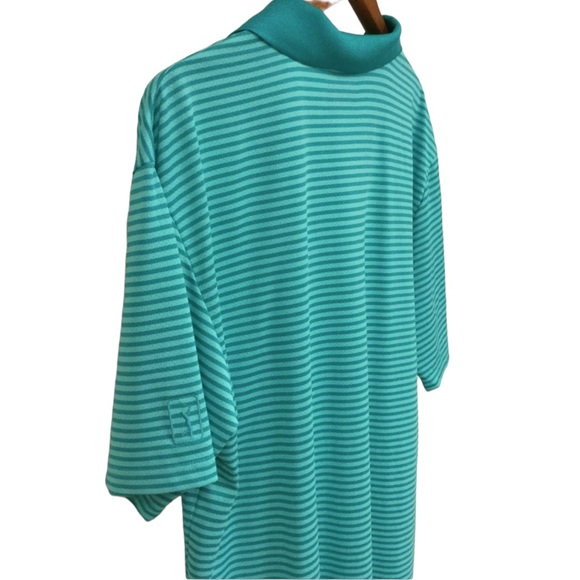 PGA TOUR Men’s sz X Large Polo Golf Shirt Shirt Sleeves Stripes Green Blue - Picture 4 of 9